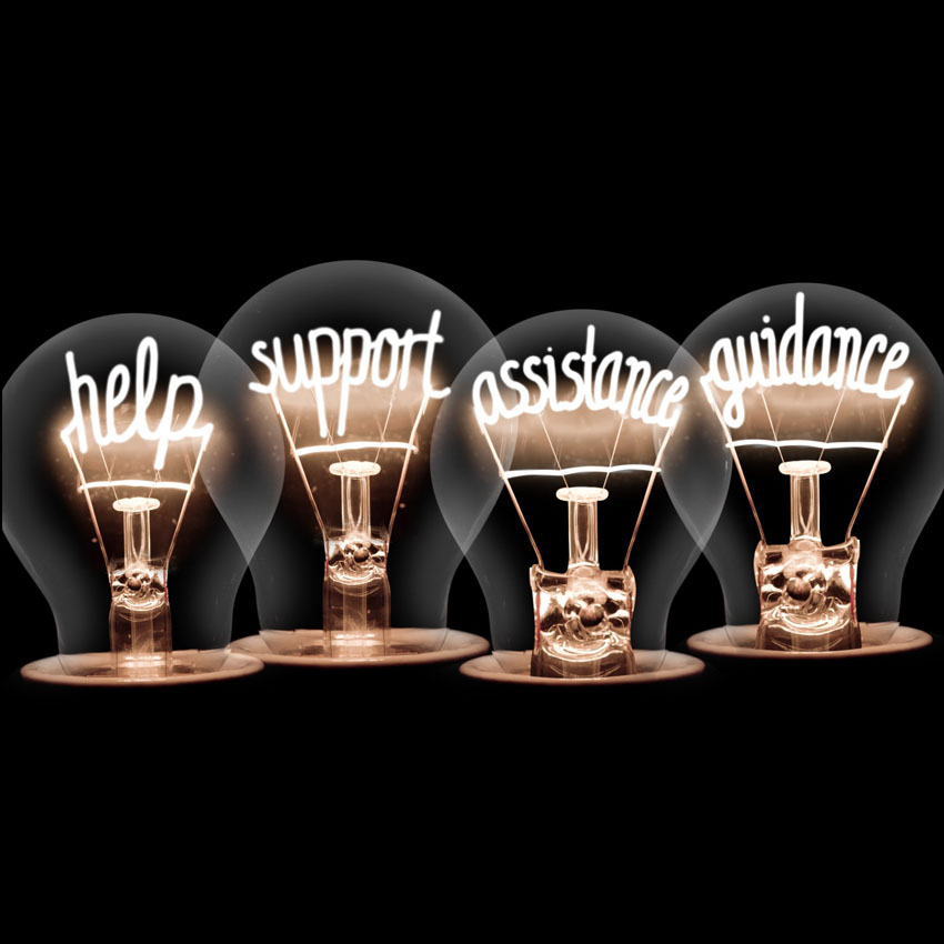 Light bulbs help support assistance guidance